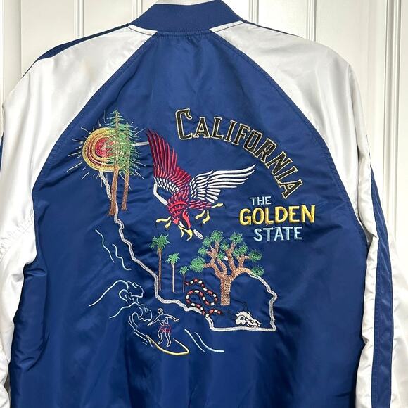 Gap Limited Edition California Sukajan Bomber M Embroidered Map Eagle Jacket - Picture 6 of 16